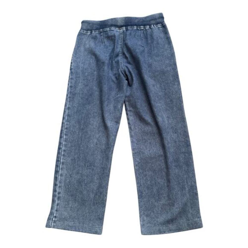 No Boundaries Jeans Womens M 8-10 Wide Leg Pull On Drawstring Elastic Waist Blue